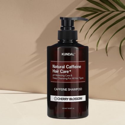 Kundal Natural Caffeine&Intensive Scalp care+ - šampon proti vypadávání vlasů s Kofeinem s vůní CHERRY BLOSSOM 500 ml