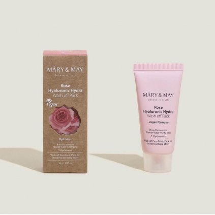 Mary & May - Rose Hyaluronic Hydra Wash Off Pack - Maska s výtažkem z růže a kyselinou hyaluronovou - 30g