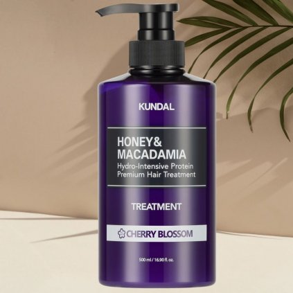 Kundal Honey&Macadamia Treatment - Hydro-intenzivní proteinová kůra na vlasy s vůní CHERRY BLOSSOM - 500 ml
