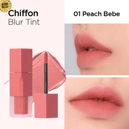 CLIO - Chiffon Blur Tint - Pigmentovaný tint na rty - 3,1 g (01Peach Bebe)