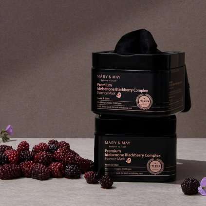 Mary & May - Premium Idebenon Blackberry Complex Ampoule Mask - Plátýnková maska s komplexními účinky - 250 g