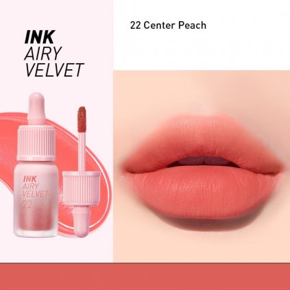 Peripera - Ink Airy Velvet - Matný tint na rty - odstín 22 Center Peach 4 g