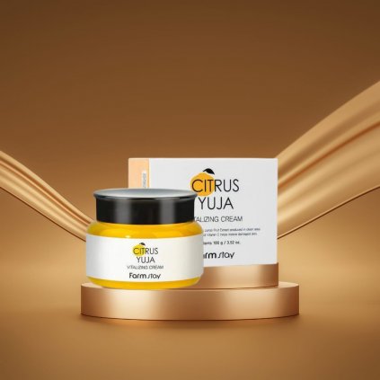 Farm Stay - Citrus Yuja Vitalizing Cream - Hydratační a vyživující krém s mořským kolagenem a vitaminem C -  100 g