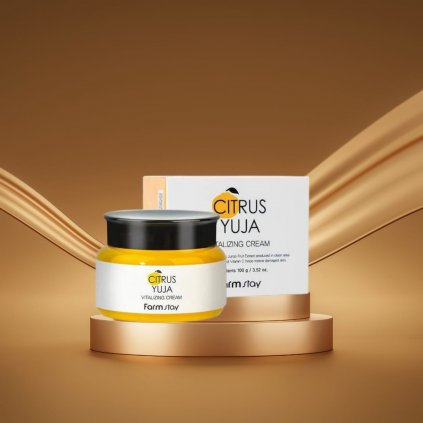 Farm Stay - Citrus Yuja Vitalizing Cream - Hydratační a vyživující krém s mořským kolagenem a vitaminem C -  80 g