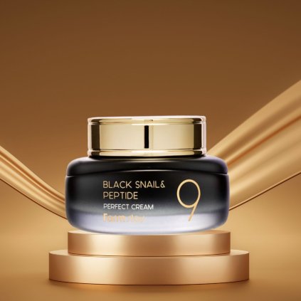 Farm Stay - Black Snail & Peptide 9 Perfect Cream - Krém s peptidy a extraktem ze šnečího mucinu - 55 ml