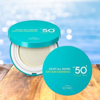 SCINIC - Enjoy All Round Airy Sun Cushion EX - Minerální SPF Cushion - 25 g