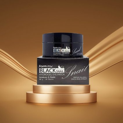 Farm Stay - Black Snail Hydrogel Eye Patch - Hydrogelové polštářky pod oči s extraktem ze šnečího mucinu - 60 ks