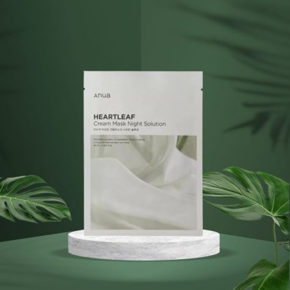 ANUA -  Heartleaf Cream Mask Night Solution - Zklidňující plátýnková maska s toulní srdčitou - 25 ml