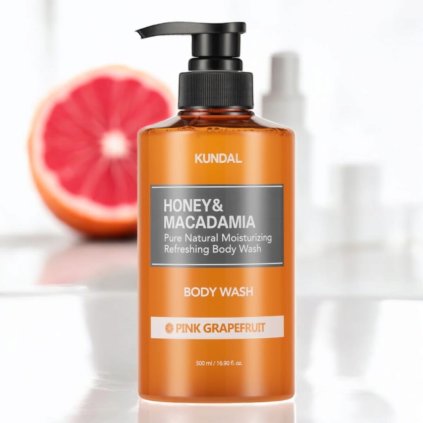 Kundal Honey&Macadamia Body Wash - Jemný sprchový gel s medem s vůní PINK GRAPEFRUIT - 500 ml