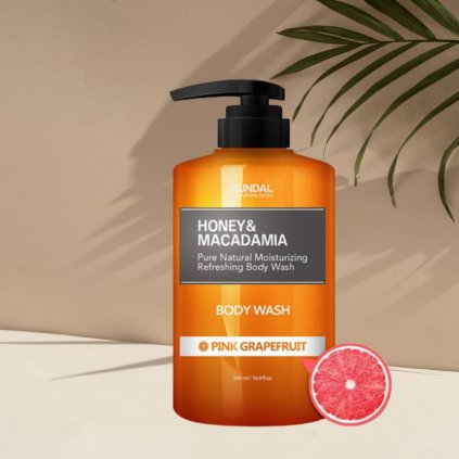 Kundal Honey&Macadamia Body Wash - Jemný sprchový gel s medem s vůní PINK GRAPEFRUIT - 500 ml