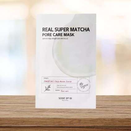 SOME BY MI - Real Super Matcha Pore Care Mask - Čisticí plátýnková maska s Matchou - 20 g