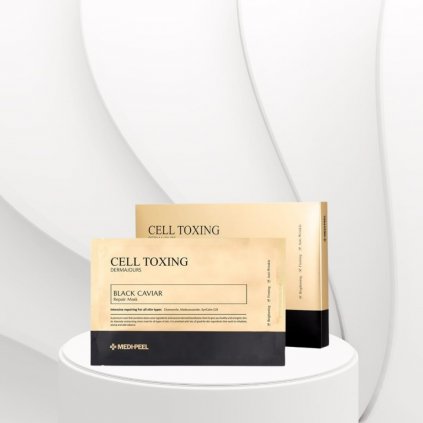 MEDI-PEEL - Cell Toxing Black Caviar Dermajours Repair Mask - Omlazující textilní maska s černým kaviárem - 5x30 ml