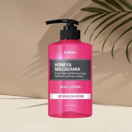 Kundal Honey&Macadamia Body Lotion - Vyživující, hydratační tělové mléko s medem s vůní ENGLISH ROSE - 500 ml