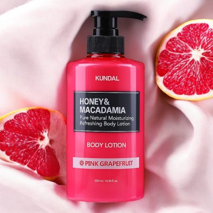 Kundal Honey&Macadamia Body Lotion - Vyživující, hydratační tělové mléko s medem s vůní PINK GRAPEFRUIT - 500 ml