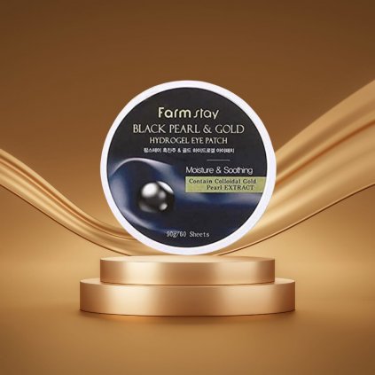 Farm Stay - Black Pearl Gold Hydrogel Eye Patch - Hydrogelové polštářky pod oči  černou perlou - 60 ks/ 90 g