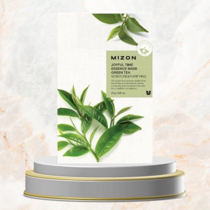 MIZON - Joyful Time Essence Mask Green Tea - Hydratační plátýnková maska se zeleným čajem - 23 ml