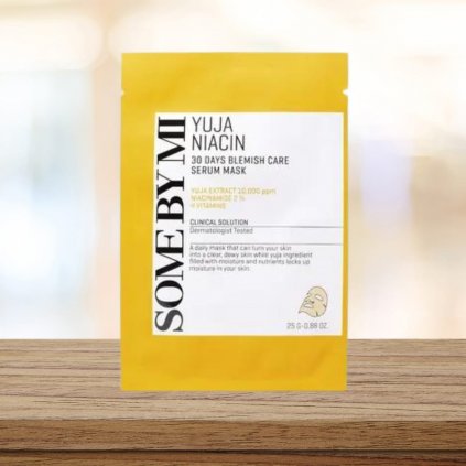 SOME BY MI - Yuja Niacin 30 Days Blemish Care Serum Mask - Rozjasňující a hydratační maska - 25 g