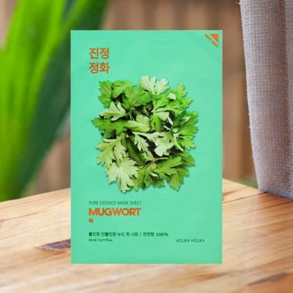 Holika Holika - Pure Essence Mask Sheet Mugwort - Zklidňující plátýnková maska s pelyňkem - 23 ml
