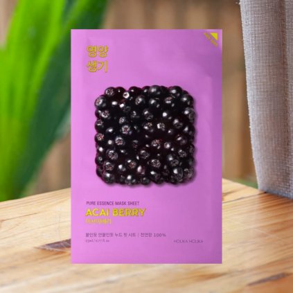 Holika Holika - Pure Essence Mask Sheet Acaiberry - Pure Essence Mask Sheet - Acai Berry - Plátýnková maska s extraktem z bobulí acai - 23 ml