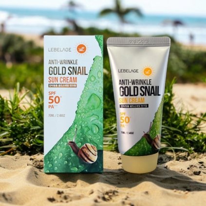 LEBELAGE - Anti-Wrinkle Gold Snail Sun Cream - SPF se šnečím mucinem a ochranou 50+/PA+++ - 70 ml