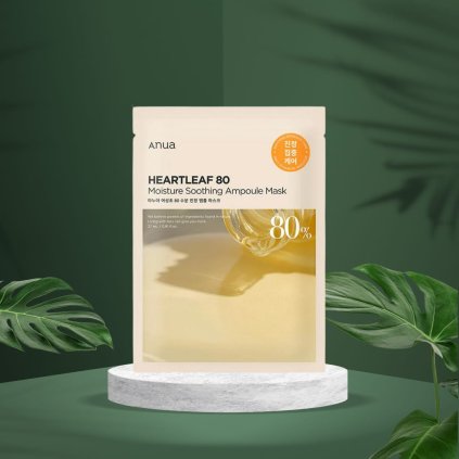 ANUA - Heartleaf 80 Moisture Soothing Ampoule Mask - Zklidňující plátýnková maska s 80% extraktem z toulně - 27 ml