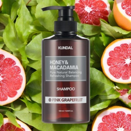 Kundal Honey&Macadamia Shampoo - Přírodní šampon na suché a poškozené vlasy s vůní PINK GRAPEFRUIT - 500 ml