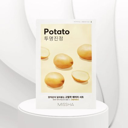 MISSHA - Airy Fit Sheet Mask Potato - Rozjasňující plátýnková maska s extraktem z brambor - 19 g