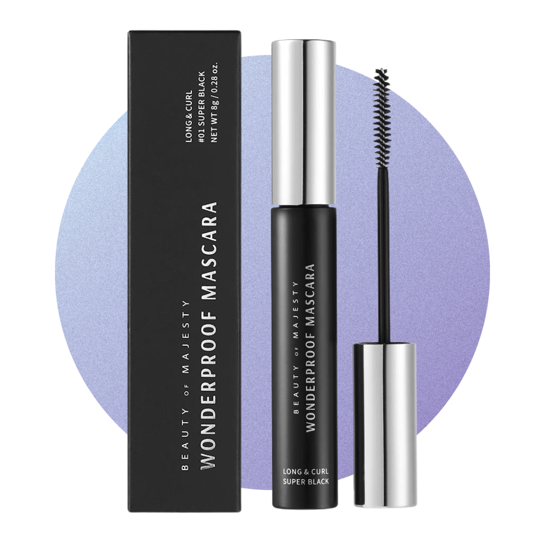 B.O.M. - Wonderproof Mascara Long & Curl #01 Super Black - Voděodolná prodlužující řasenka - 8 g