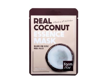 Pleťová maska FARMSTAY Real Coconut Essence Mask 23ml hydratační a vyživující plátýnková maska s kokosem 23 ml