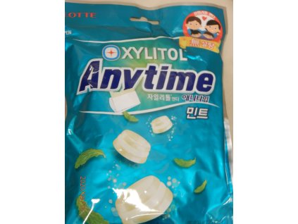 Lotte Anytime Xylitol – osvěžující bonbony s mátovou příchutí, 74 g