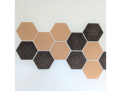 Korkový obklad samolepicí, hexagon