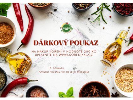 Dárkový poukaz koření