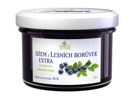 Džem z lesních borůvek extra speciální 220g Grešík