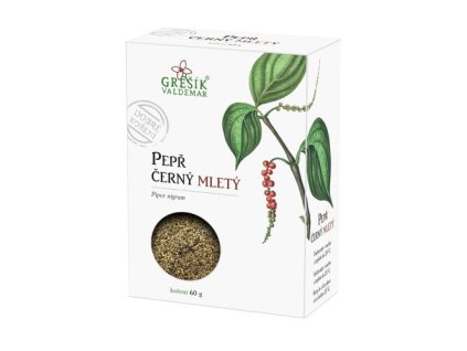 Pepř černý mletý 60 g GREŠÍK