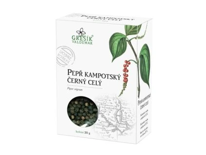 Pepř kampotský černý celý 20 g Grešík