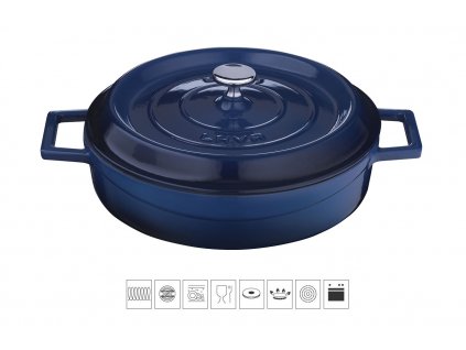litinovy kastrol modry 24 cm