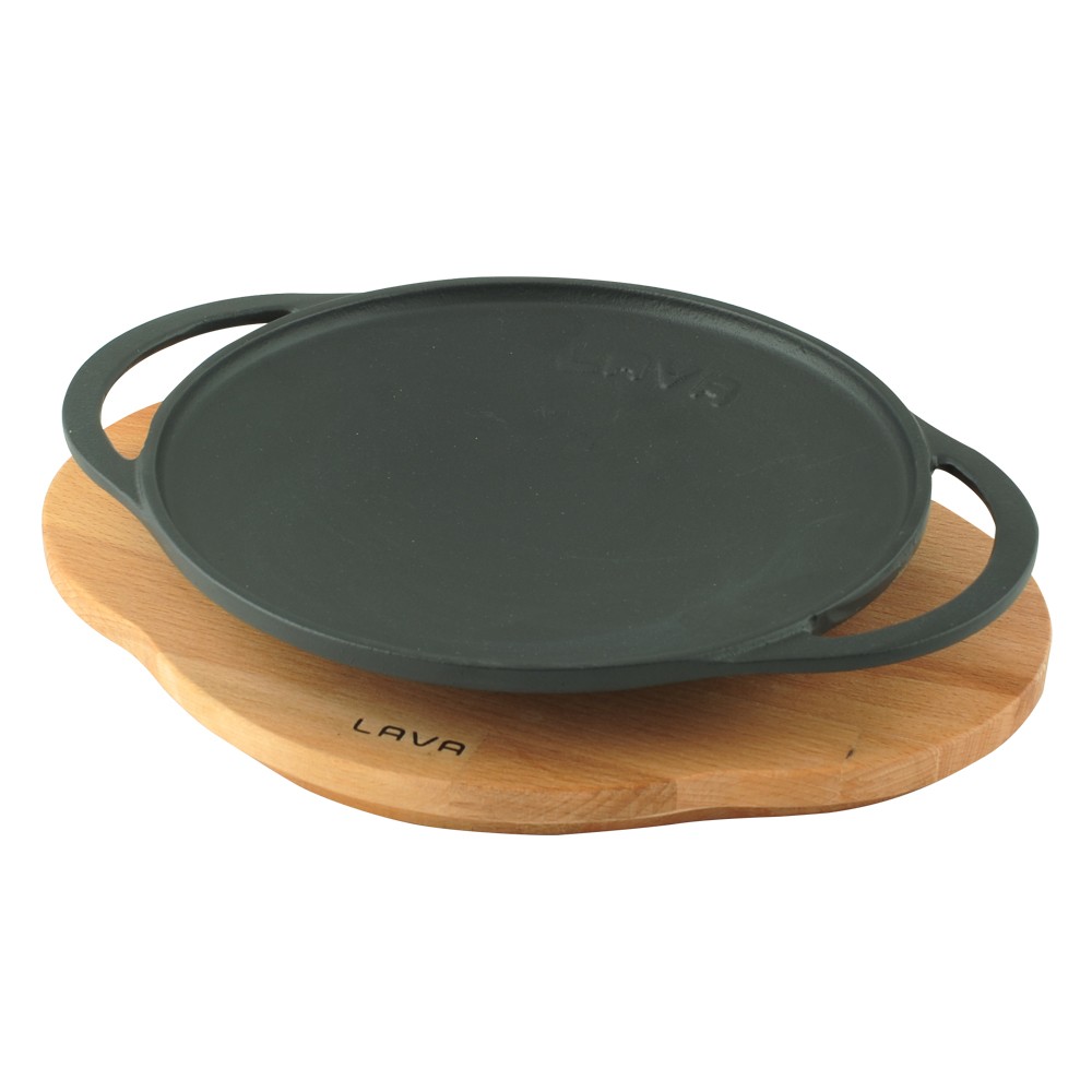 LAVA METAL Litinová pánev "wok" 20cm s dřevěným podstavcem