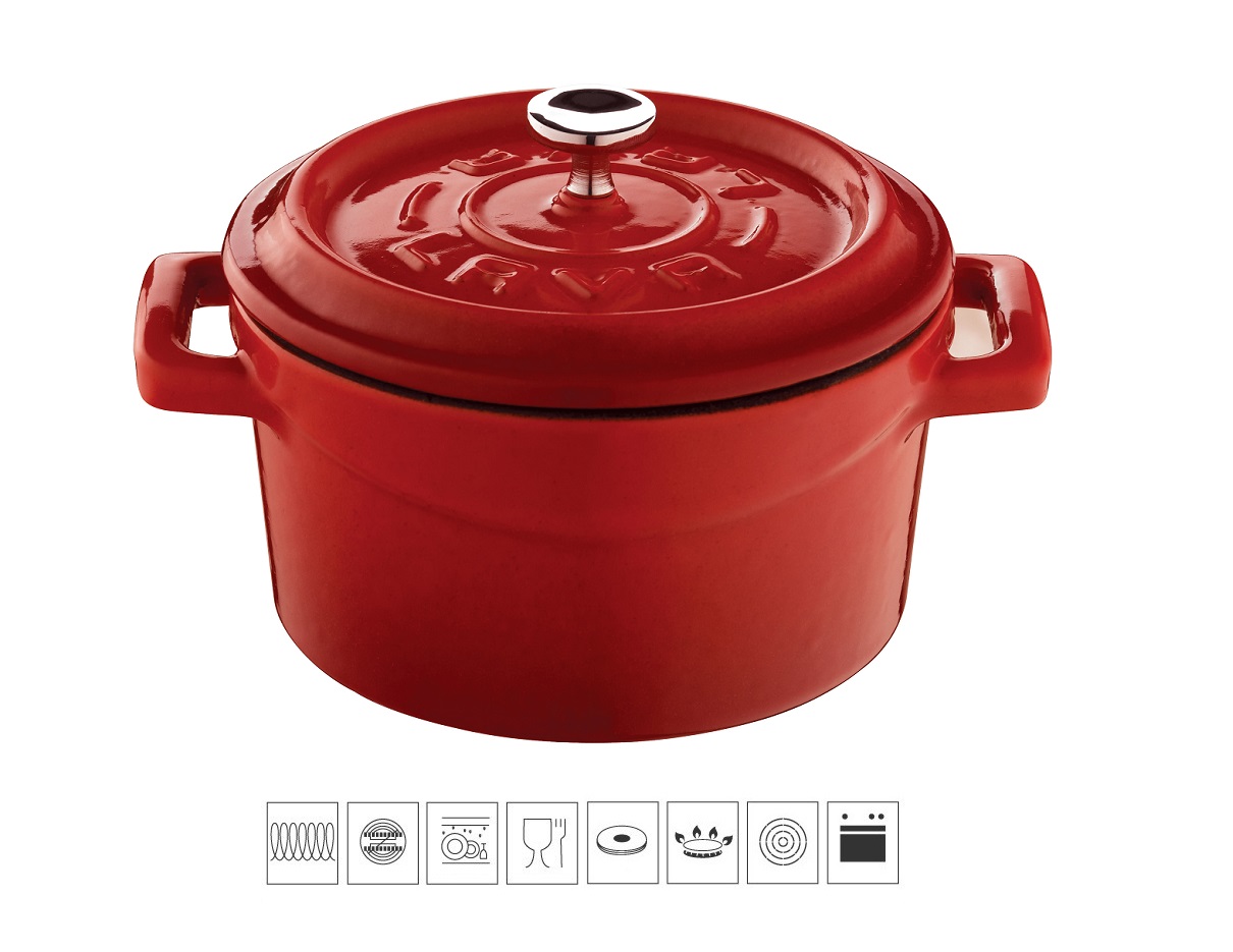 LAVA METAL Litinový mini hrnec kulatý 10 cm - červený