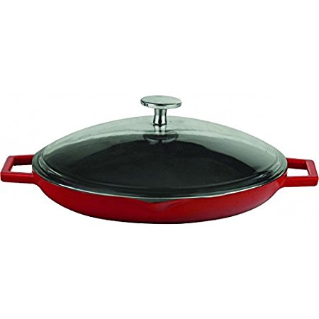 LAVA METAL Litinová pánev se skleněnou poklicí 26cm - červená