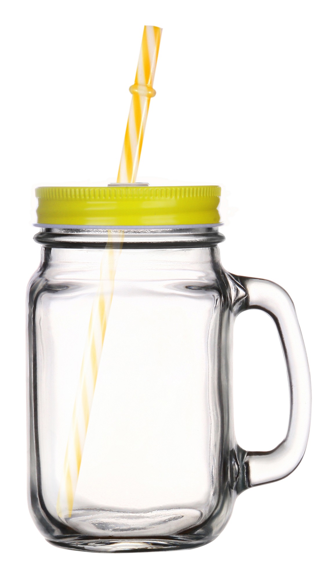 GLASMARK Sklenice s víčkem a brčkem 400ml - žlutá