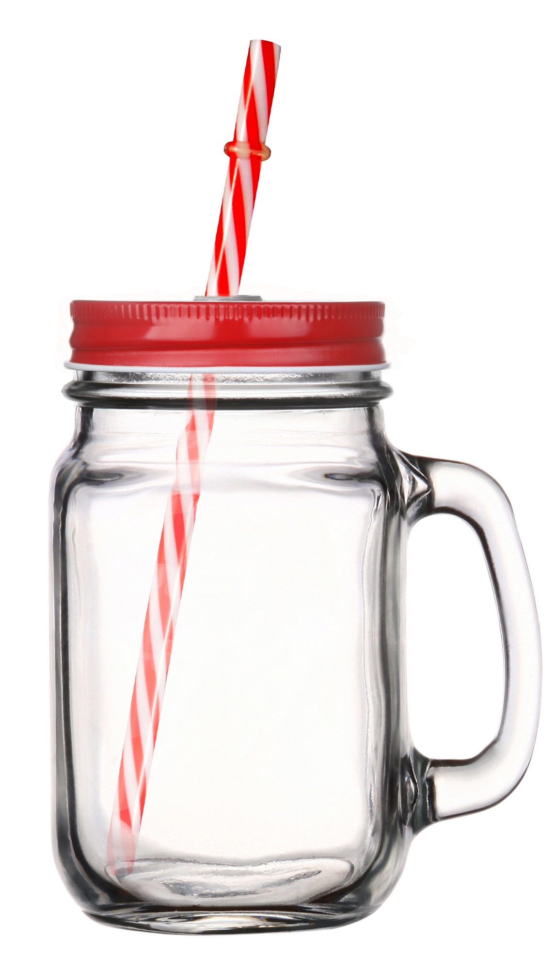 GLASMARK Sklenice s víčkem a brčkem 400ml - červená
