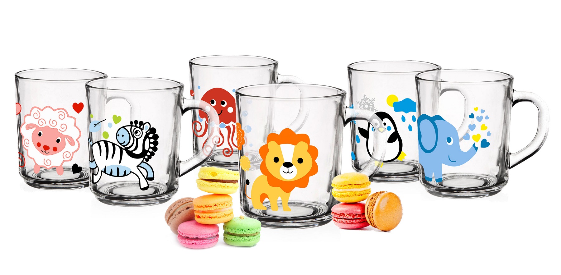 GLASMARK 6dílná sada hrnků s motivem zvířátek