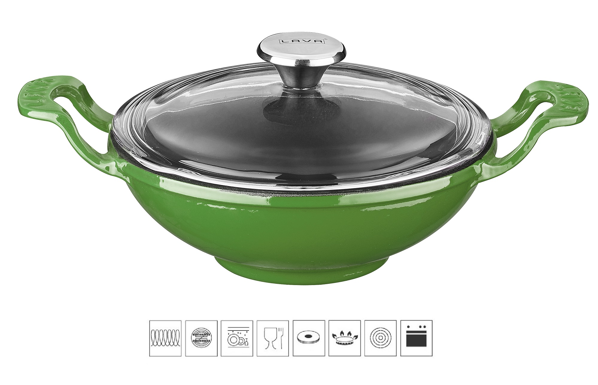 LAVA METAL Litinový wok 16 cm - zelený