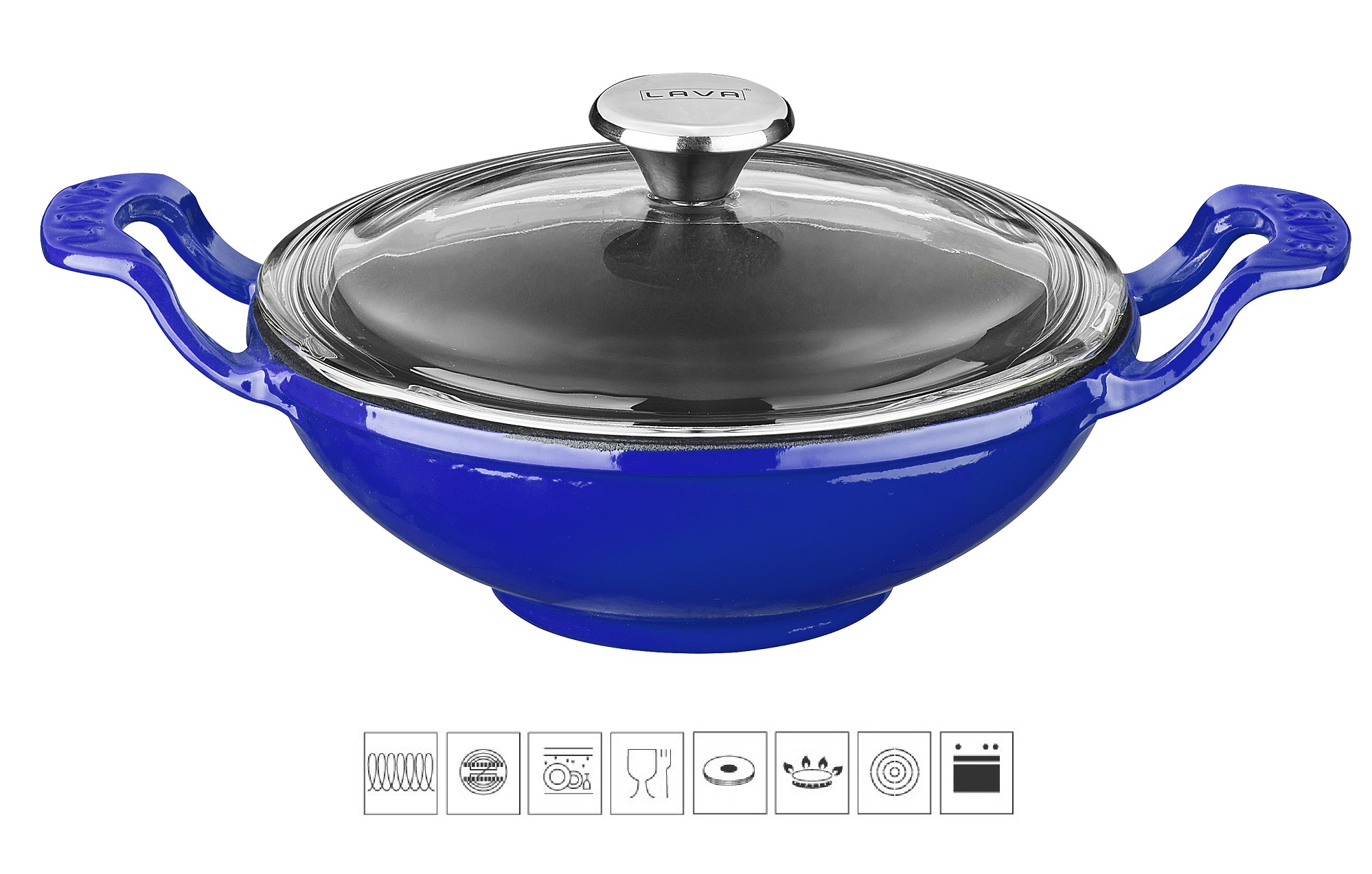 LAVA METAL Litinový wok 16 cm - modrý