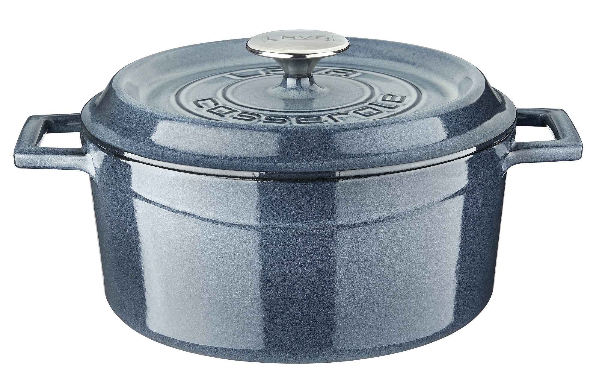 LAVA METAL Litinový hrnec kulatý 24cm - šedá majolika