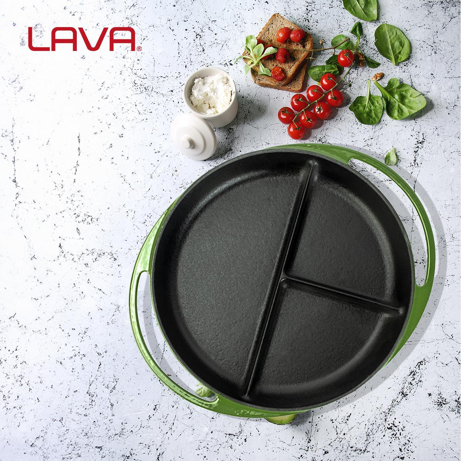 LAVA METAL TRIO litinová pánev 24cm - zelená