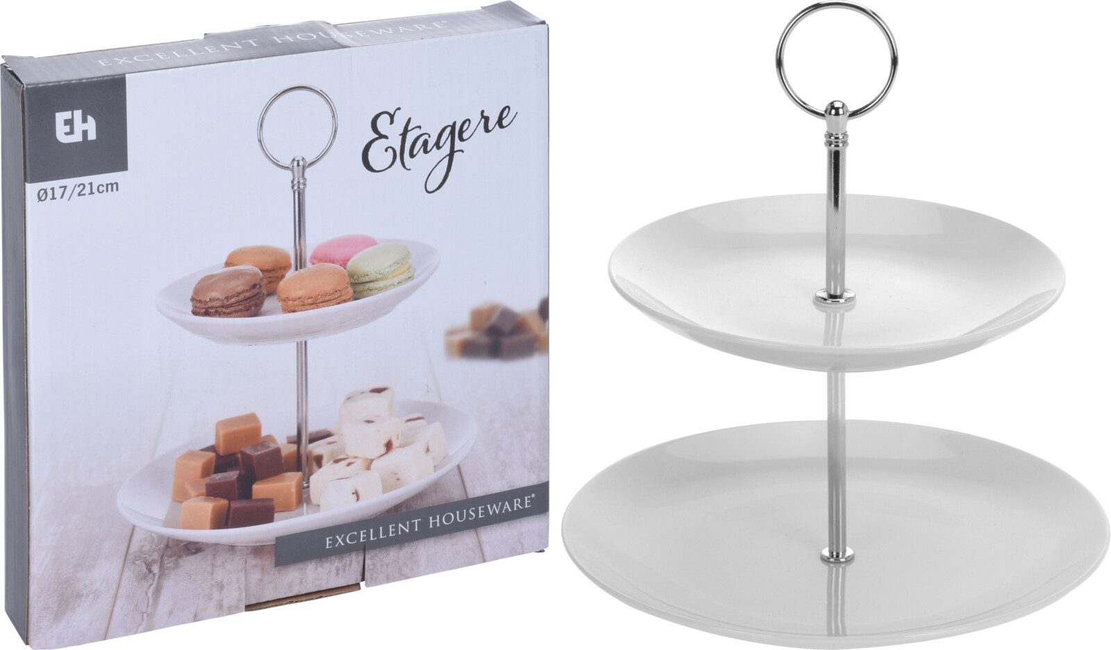 Koopman Dvoupatrový stojan na jídlo - porcelánový