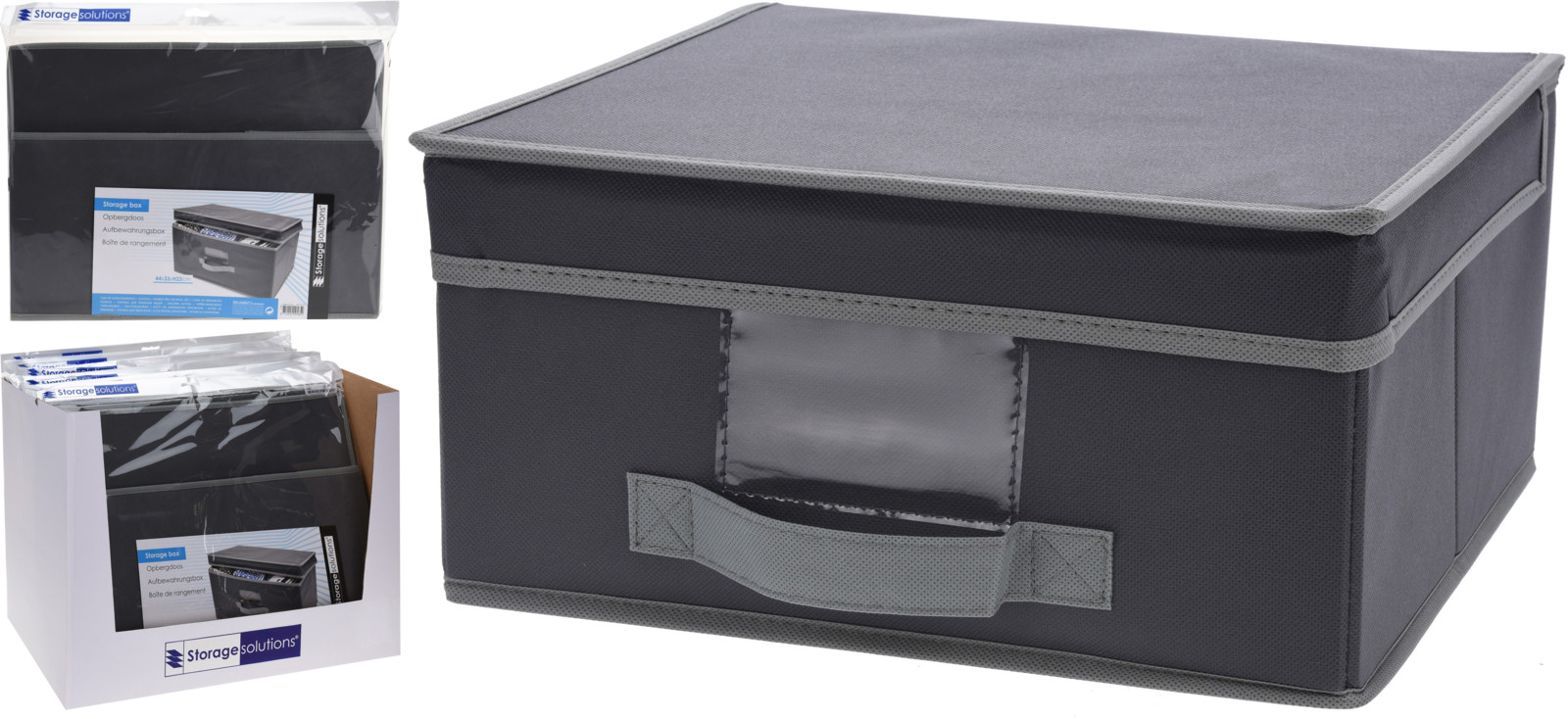 Koopman Úložný box textilní šedý 47x32x36cm