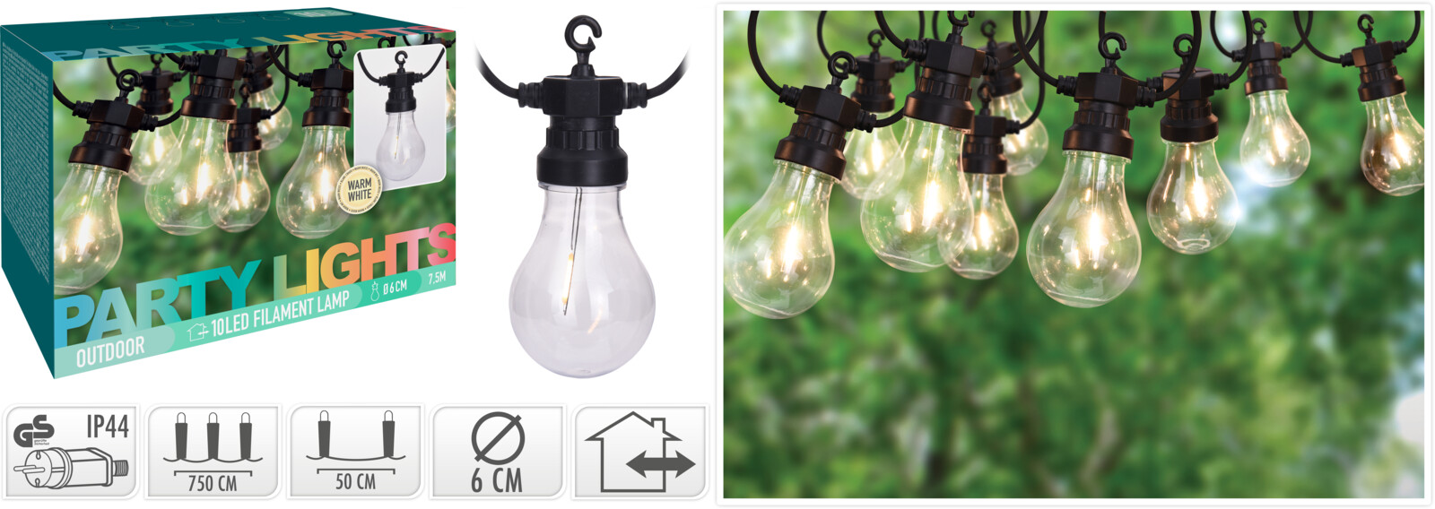 Koopman LED ŘETĚZ S 10 ŽÁROVKAMI 10LED