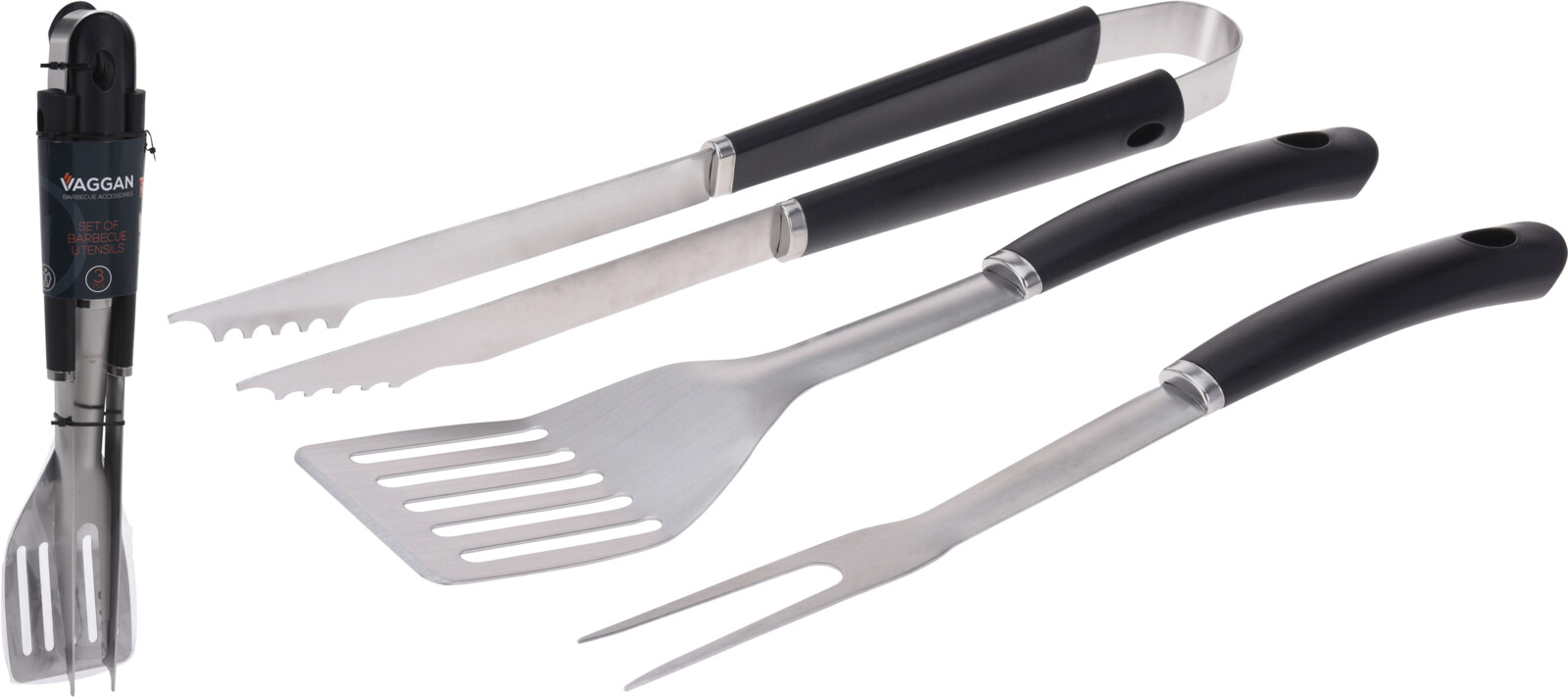 Koopman BBQ náčiní kovové s černou rukojetí
